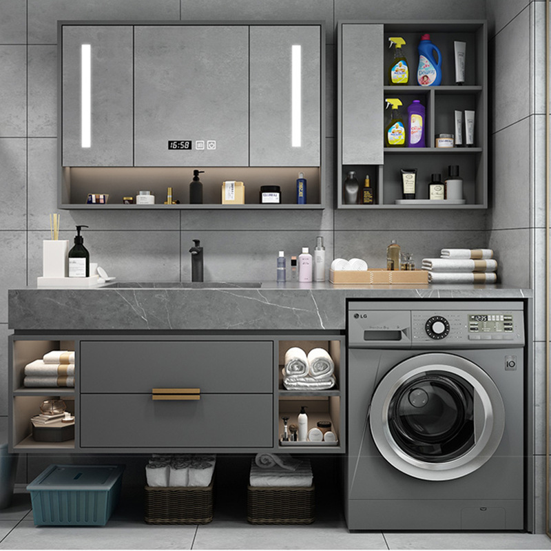 Mueble de baño Balcón Roca placa integrada lavadora gabinete combinación Nordic lavabo de baño mesa de lavado lavabo