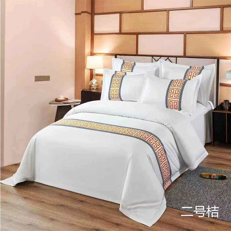 White set for hotel, bedspread, cloth, 4 piece set