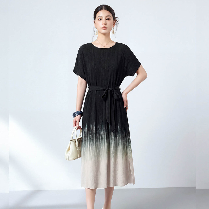 Light Luxury New Chinese Style Silk Dress, Silk Blend with Gradient Dyeing, Waist-Cinching, Slimming, Cool and Elegant Dress 5027 Light Luxury New Chinese Style Silk Dress, Silk Blend with Gradient Dyeing, Waist-Cinching, Slimming, Cool and Elegant Dress 5027