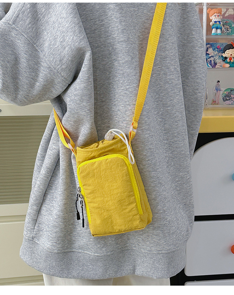 New solid-color student cycling casual women's bag, lightweight outdoor mobile phone bag and accessory bag undefined