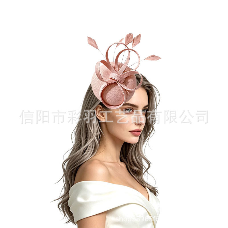 New Amazon Horse Racing Festival Headwear, Feathered Headdress, Floral Hair Accessories, Wedding Dress, Party, and Performance Headpieces