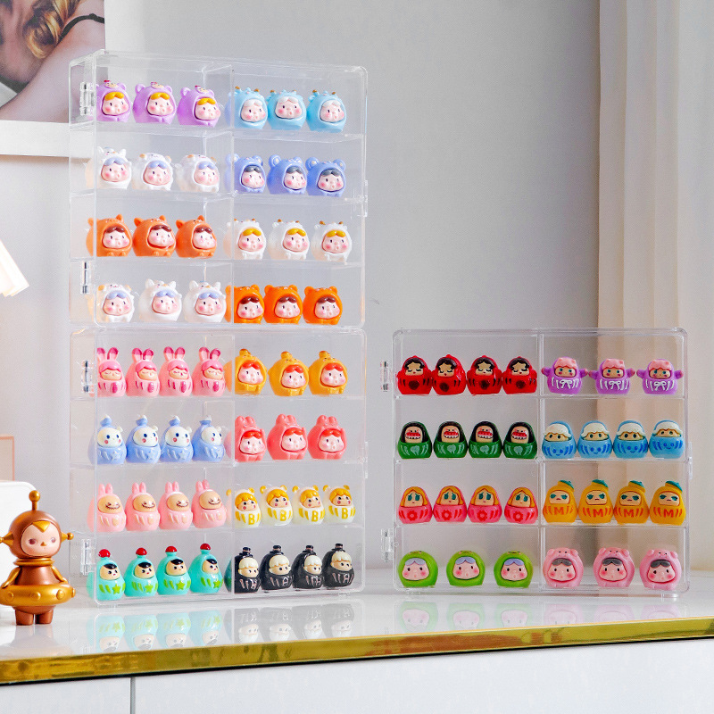 萌え粒展示ケース透明泡マットブラインドケース収納ケース立札小置物多層収納ケース|undefined