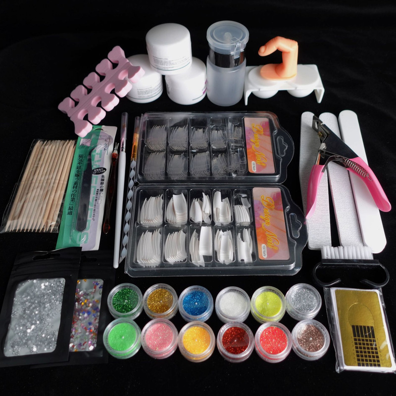 Cross-Border Exclusive Amazon Manicure Crystal Powder Acrylic Powder Set Crystal Liquid French Nail Extension Set