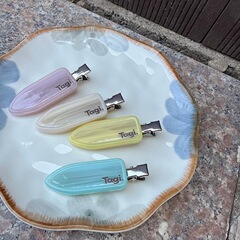 韩系新款马卡龙银色字母发夹侧边夹无痕刘海夹可爱少女百搭鸭嘴夹