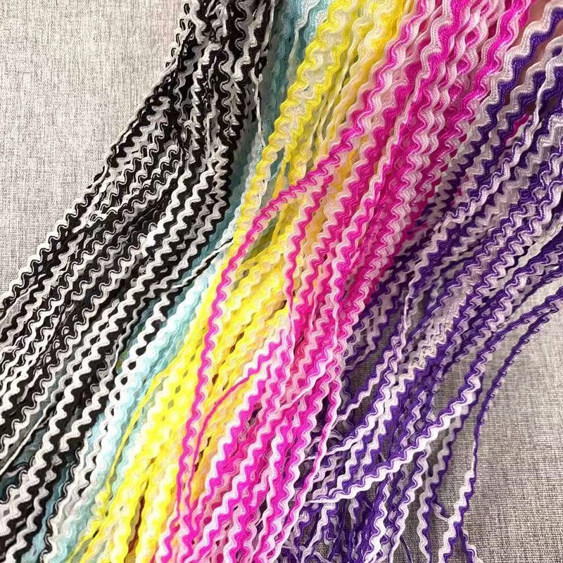 Spot bicolor en forma de S ondulado correas 5mm polipropileno ola de agua encaje étnico drama traje sombrero material hecho a mano