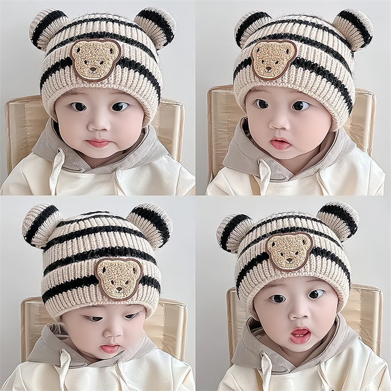 Niños Unisex Lindo Oso Jacquard Gorro De Lana display picture 2