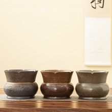 建水高端茶渣缸茶洗陶瓷小中大号水盂废水桶烟灰缸茶具配件茶水缸