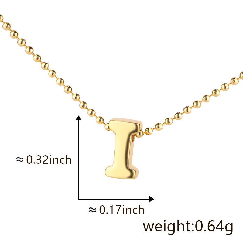 Cuicai ホットセール 18K ゴールデン光沢のある多用途クラシック 26 DIY 英語名小文字ネックレスペンダント付き|undefined