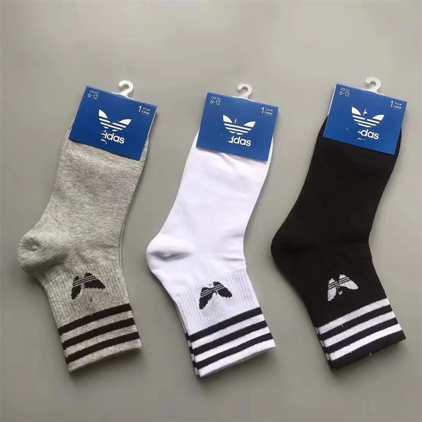 2024 primavera y otoño AGREGAR calcetines de baloncesto deportivos de media pantorrilla de tres hojas de hierba alta marca de moda corriendo calcetines de fútbol