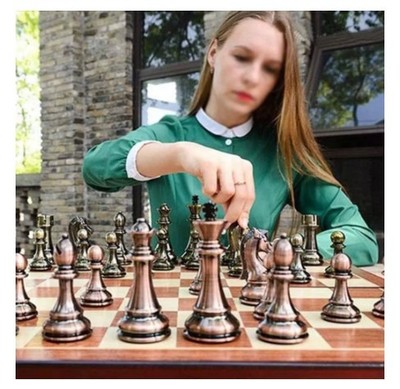 厂家直销跨境国际象棋金属棋子折叠高档拼格国际象棋儿童益智玩具|ru