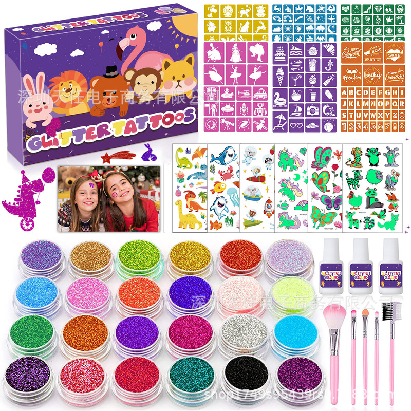 New arrival tattoo glitter suit 24 color body painting shiny stage party glitter makeup temporary tattoo New arrival tattoo glitter suit 24 color body painting shiny stage party glitter makeup temporary tattoo