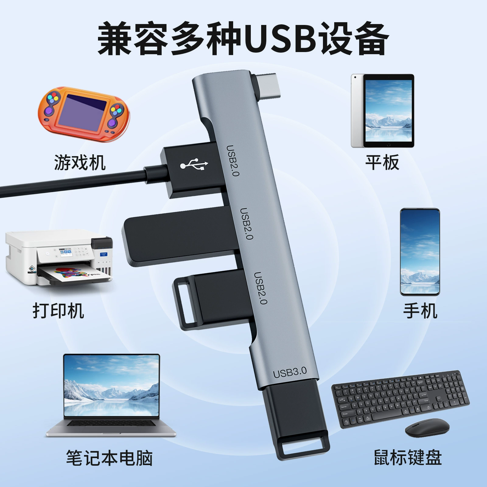 Четыре в одном USB3.0 HUB хаб Witchwood Type-C Type-C разъем мульти OEM расширение ноутбука