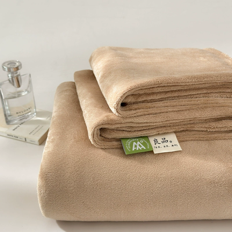 2024 осень и зима новый утолщение 200 г сплошного цвета молочного бархата простыни плюс бархатный теплый простыни набор из трех частей