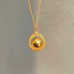 沙金饰品时来运转吸金石项链女款仿真金久不掉色新中式设计感首饰