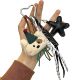 Miu Bag Hanging Cartoon Plush Bear Doll Pendant High-end Sense brown School Bag Bead Chain Key Buckle
