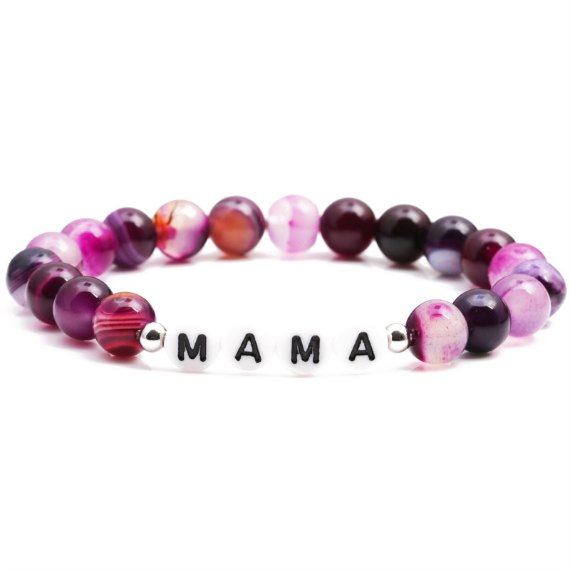 Fashion purple line agate beaded bracelet MOM motheru0027s day