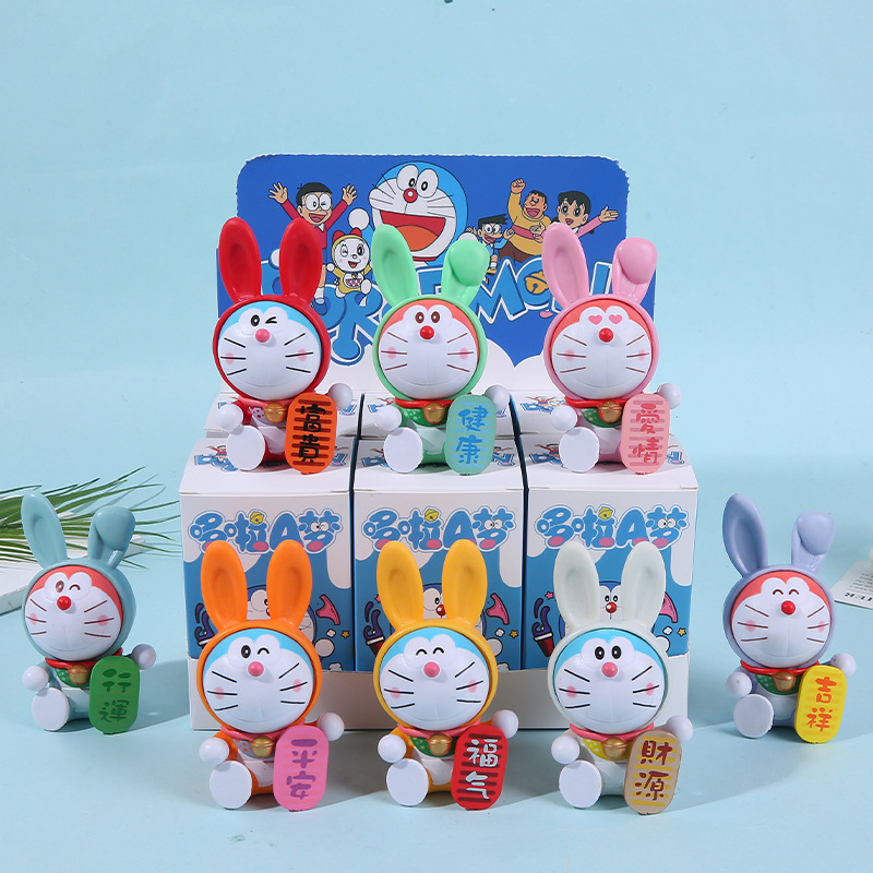 Q Version of Jingle Cat Blue Fat Man Figure Doraemon Blind Box Gift Doll Gashapon Doll Machine Office Ornament