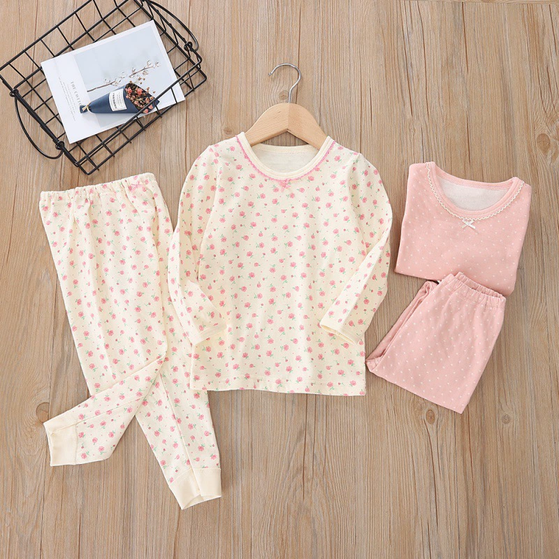 Songyou Ni Matsuya девушка новый расчесанный теплый хлопок двухслойный жаккардовый осенний топ нижнее белье мягкое 80-140 ярдов