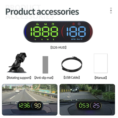 and imperial miles G7, Vehicle HUD - g26-universal-speedometer-with-glass-bracket