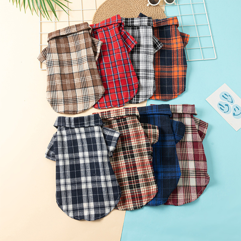 Source manufacturers new autumn and winter dog grid shirt cute and comfortable small large dog plaid comfortable and breathable Source manufacturers new autumn and winter dog grid shirt cute and comfortable small large dog plaid comfortable and breathable