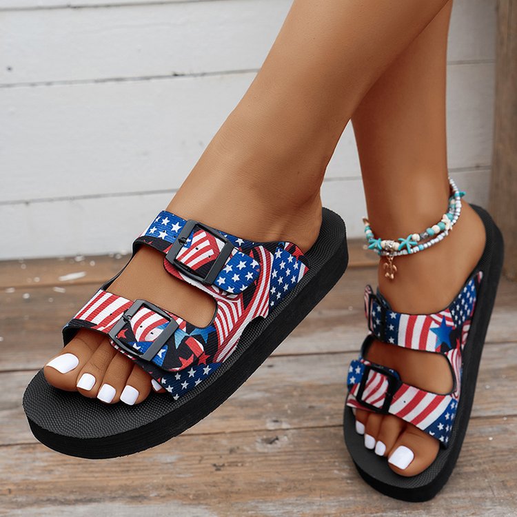 Summer trend two-tone mule platform