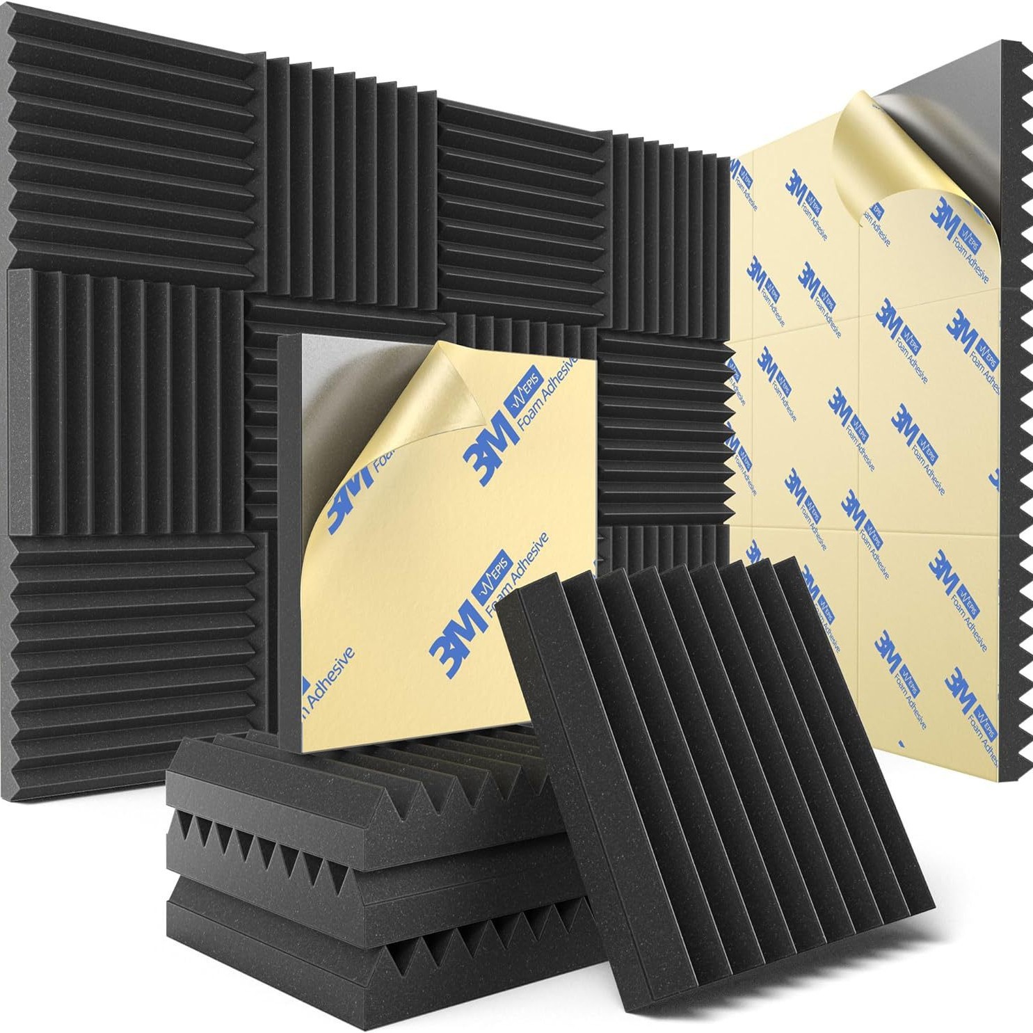 Triángulo ranura de absorción de sonido algodón protección del medio ambiente retardante de llama pared interior a prueba de sonido estudio de grabación de algodón hogar autoadhesivo absorbente de sonido material a prueba de sonido
