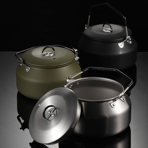 Aion 304 stainless steel camping kettle outdoor boiling pot portable large capacity camping high-value pot