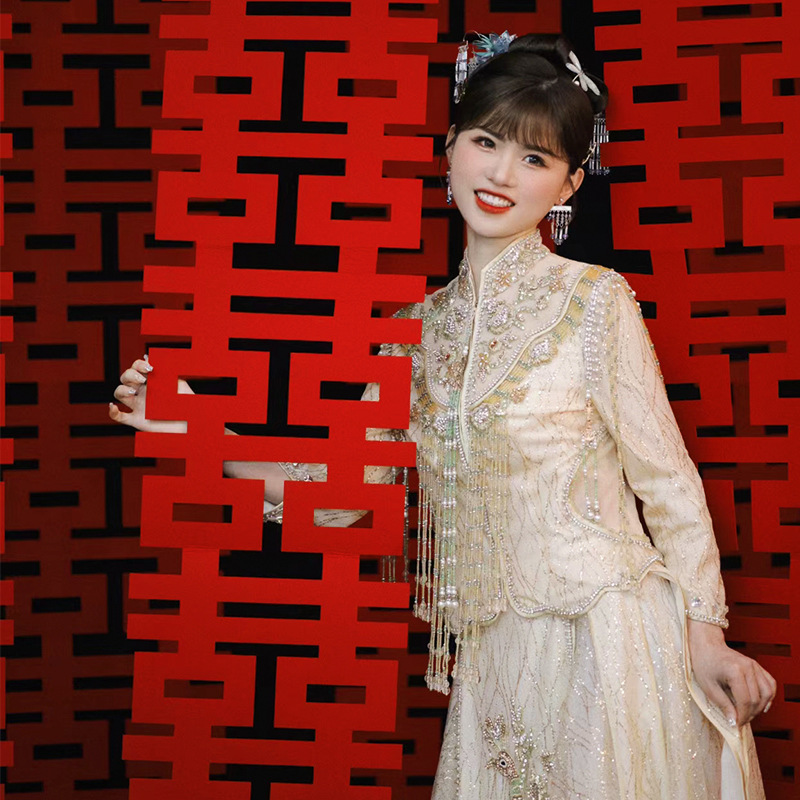 Long-shaped "Xi" character stickers specially designed for weddings&mdash;perfect for wedding bedrooms, door decorations, living room backdrops, and bridal suite decor sets.