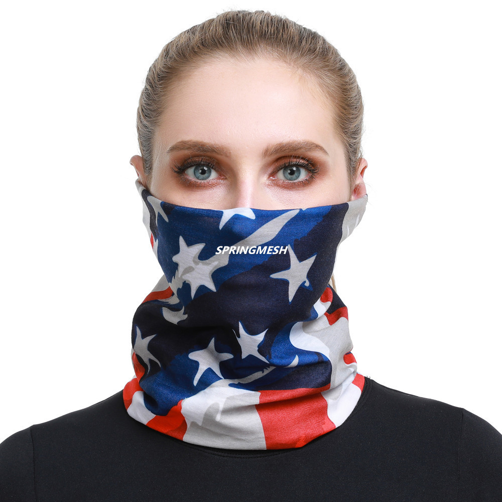 Outdoor Sun Protection Mask, Hiking and Running Neck Gaiter, Quick-Dry American Flag Print Sweat-Absorbing Magic Headscarf for Cycling and Mountaineering