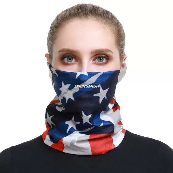 Outdoor Sun Protection Mask, Hiking and Running Neck Gaiter, Quick-Dry American Flag Print Sweat-Absorbing Magic Headscarf for Cycling and Mountaineering