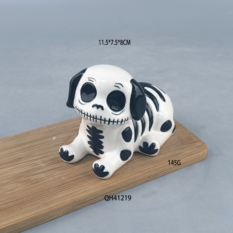 Nuevo Halloween fantasma gato cachorro pequeño adorno de cerámica mini resurrección festival fantasma decoración del hogar