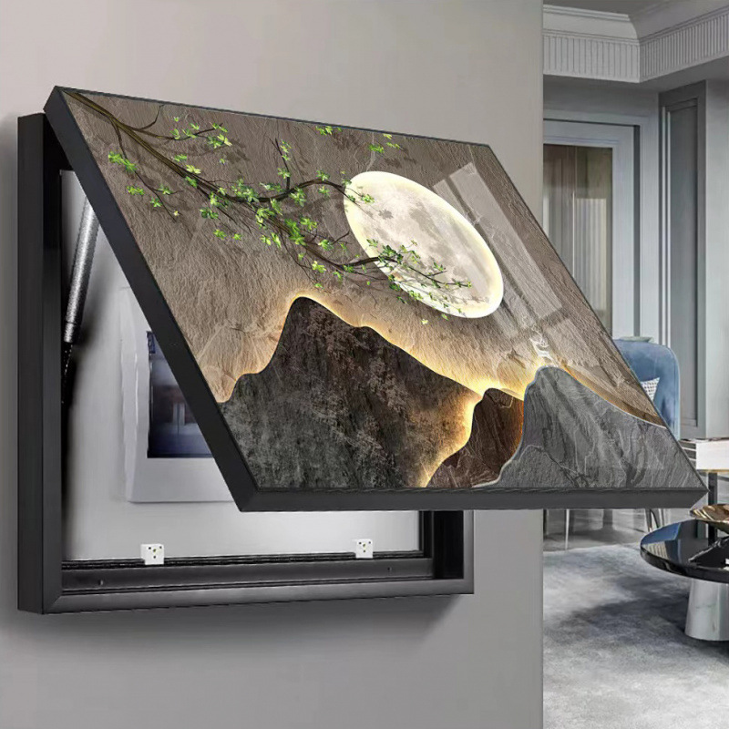 Modern Light Luxury Electric Meter Box Decorative Painting, No-Drill Art, Simple Living Room Hanging Painting, Cover Box Electric Switch Wall Art