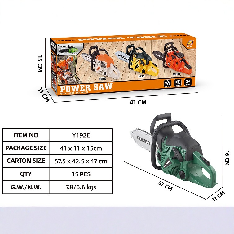 Conjunto de herramientas para niños transfronterizas, mini-Xiyin simulación de madereras, juguetes de reparación de motosierra eléctrica