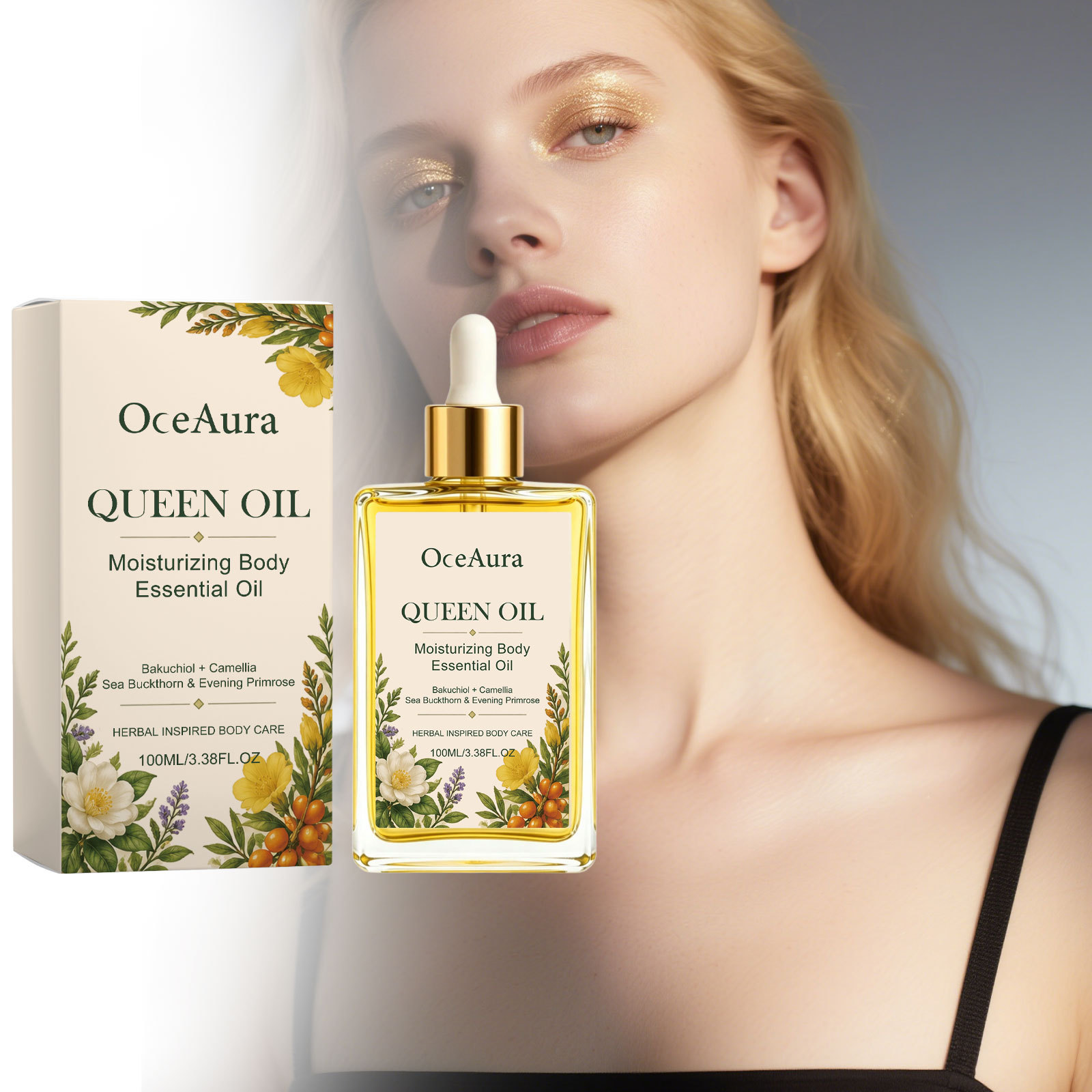 Oceaura Moisturizing Body Oil Gentle and Nourishing for the Body's Skin, Naturally Fresh and Refreshing, Massage and Skin Care Oil after Bathing