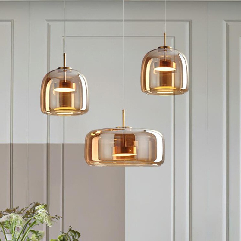 Zhongshan Ancient Town Glass Lamps Nordic Modern Simple Creative Bar Dining Room Chandelier Living Room Art Designer