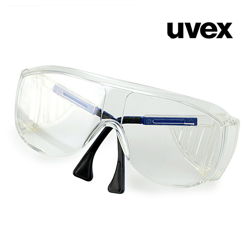 Uvex 9161305 Anti-Fog and Wear-Resistant Laboratory Anti-Splash Visitor Transparent Blue/Black