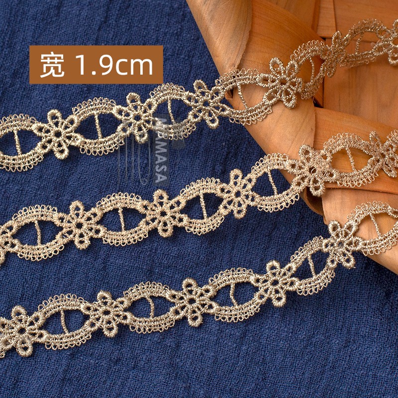 hilo de oro bordado soluble en agua rosa oro encaje encaje DIY ropa hecha a mano lolita accesorios fabricantes al por mayor