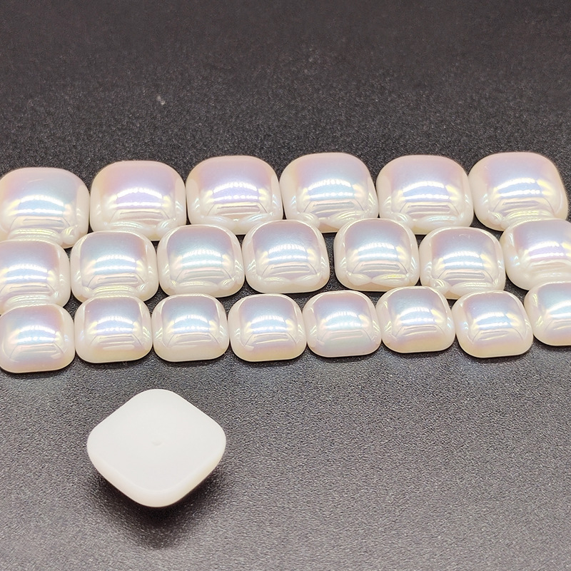 仿馬貝珍珠方塊 不規則巴洛克仿貝珍珠異形螺紋扁珠仿珍珠配件