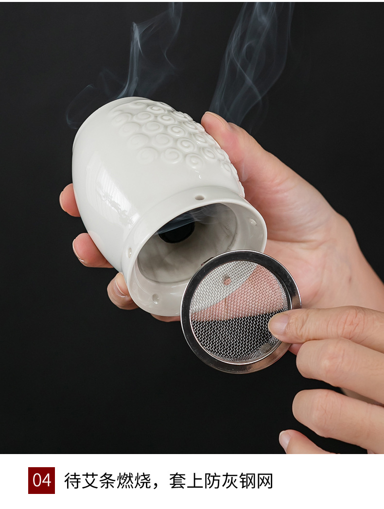 Aizhongtang Moxibustion Jar Multi-Function Gua Sha Cup Handheld Heat Therapy Tool for Home and Spa Use quality and texture