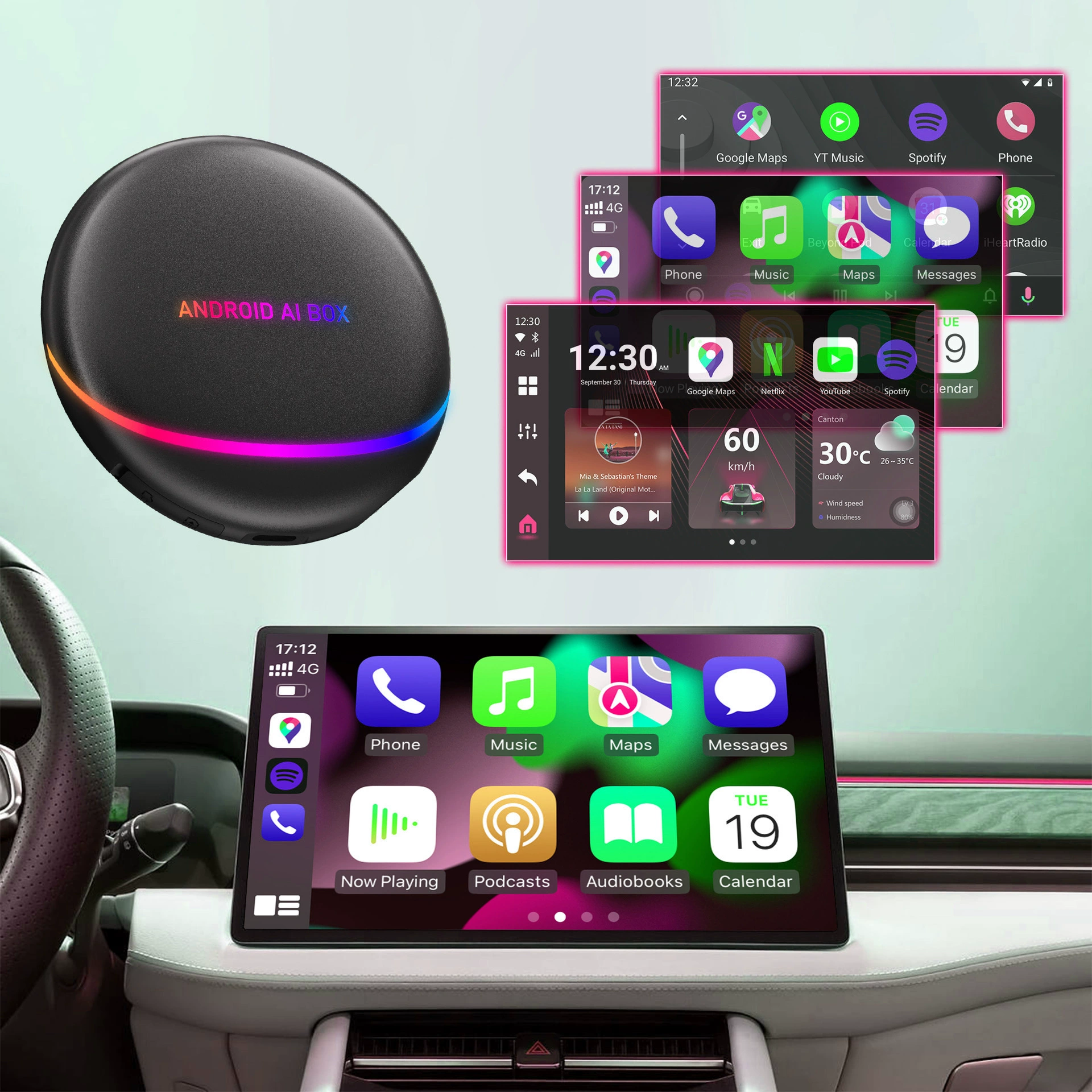 Кросс-бордер S47 проводной к беспроводному CarPlay бокс Android Auto Android авто интернет бокс