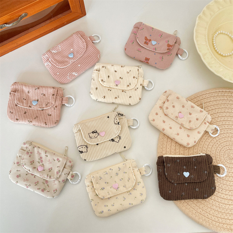 511221 Corduroy Printed Card Holder Coin Storage Bag Women's Wallet Zipper Card Holder Bank Card Id Bag 511221 Corduroy Printed Card Holder Coin Storage Bag Women's Wallet Zipper Card Holder Bank Card Id Bag