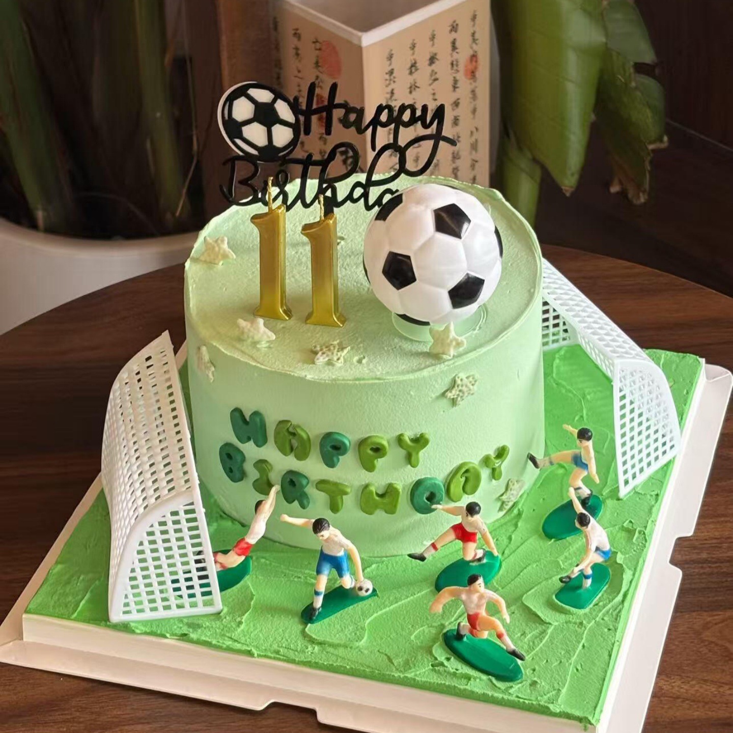 Equipo de fútbol infantil decoración de pastel de fútbol chico de fútbol marco de puertas para niños de cumpleaños panadería vestido accesorios