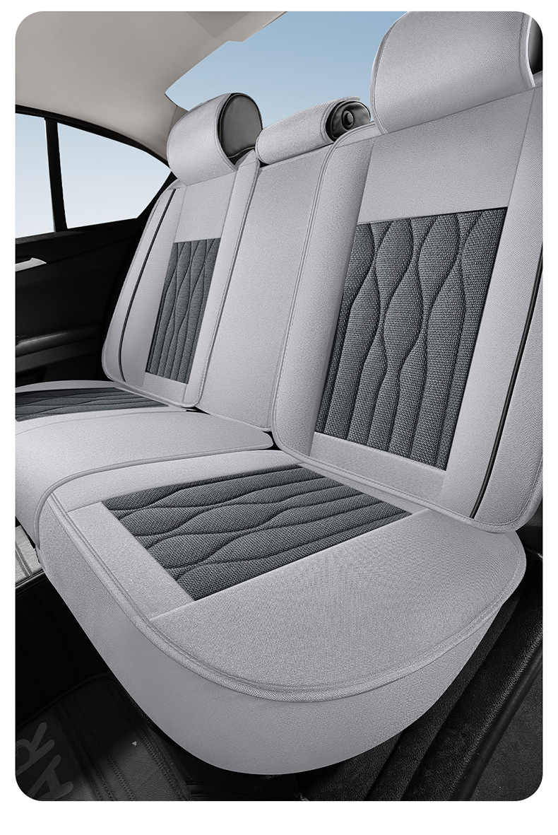 2025 New Model Linen All-Season Universal Car Seat Cushion Full Surround Breathable Seat Cover Cross-Border Wholesale