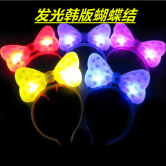 Korean version of luminous bow, hairband, glitter hairpin, Minnie headband, concert headband, night market wholesale