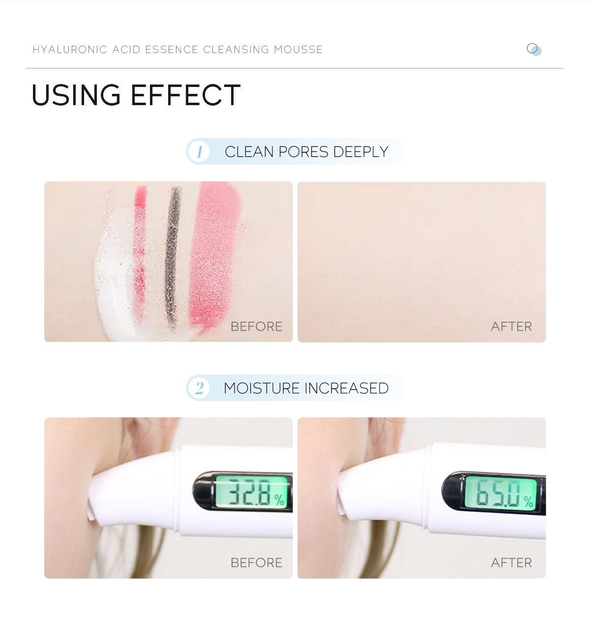 LAIKOU Hyaluronic Acid Cleansing Mousse 120ml New packaging Facial pore-cleaning skin care products manufacturer wholesale undefined