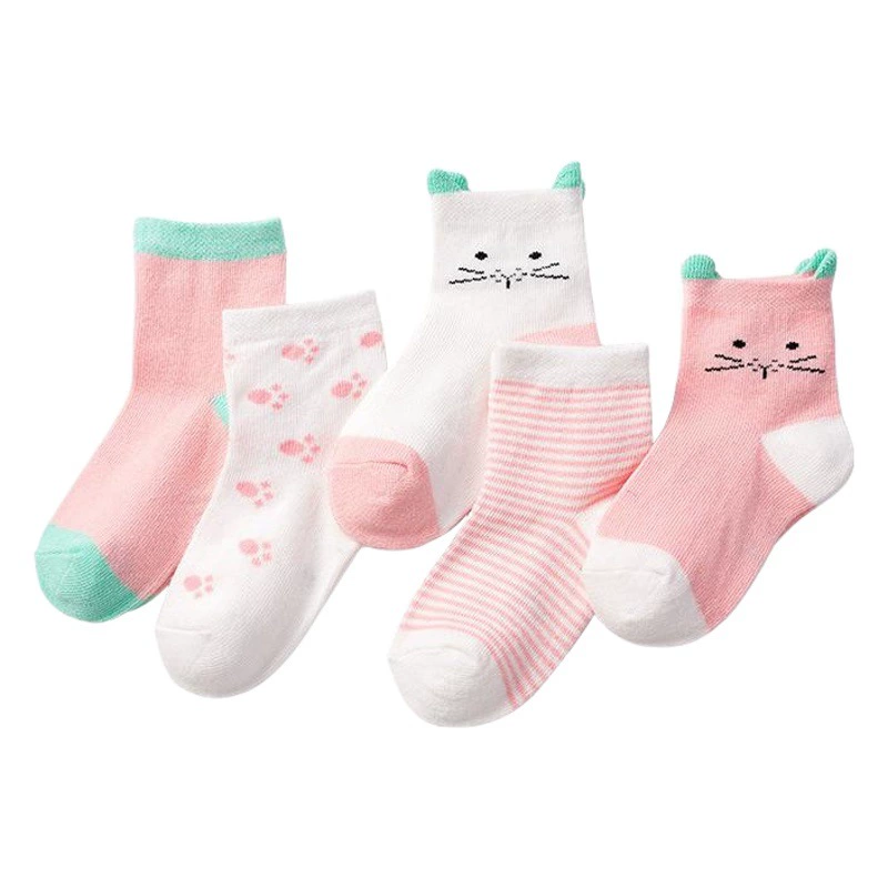 Новинка 2025 года, дышащие хлопковые весенне-осенние детские носки с мультяшными ушками, милые детские носки для мужчин и женщин