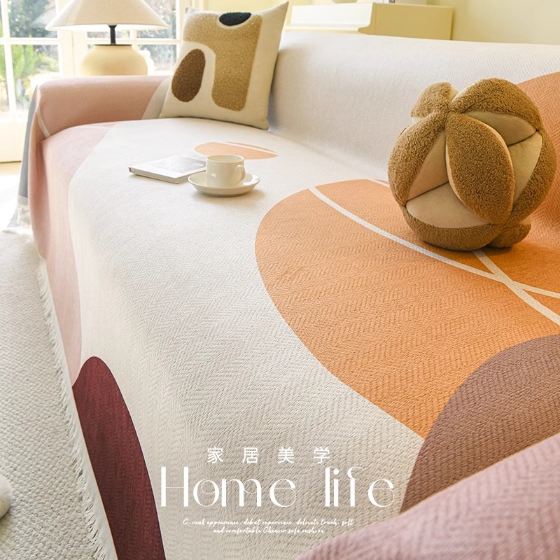 Toalla de tela para sofá de estilo ins Four Seasons Universal 2025 Nuevo conjunto de cubierta completa Cubierta universal Cojín de sofá antideslizante