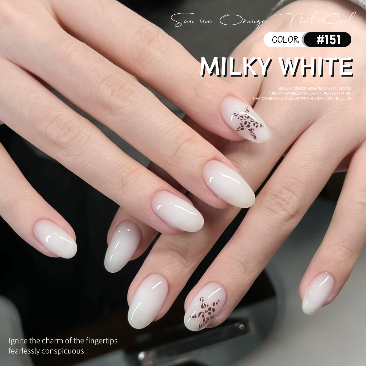 Leche blanca pegamento de uñas en 2025 nuevo estilo simple versátil de alta calidad pegamento de uñas de color sólido