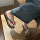 2025 New Wave Point Fashion Wedge Flip Flops Home Indoor Non-slip Slippers Women's Outer Wear Clip Sandals for Women