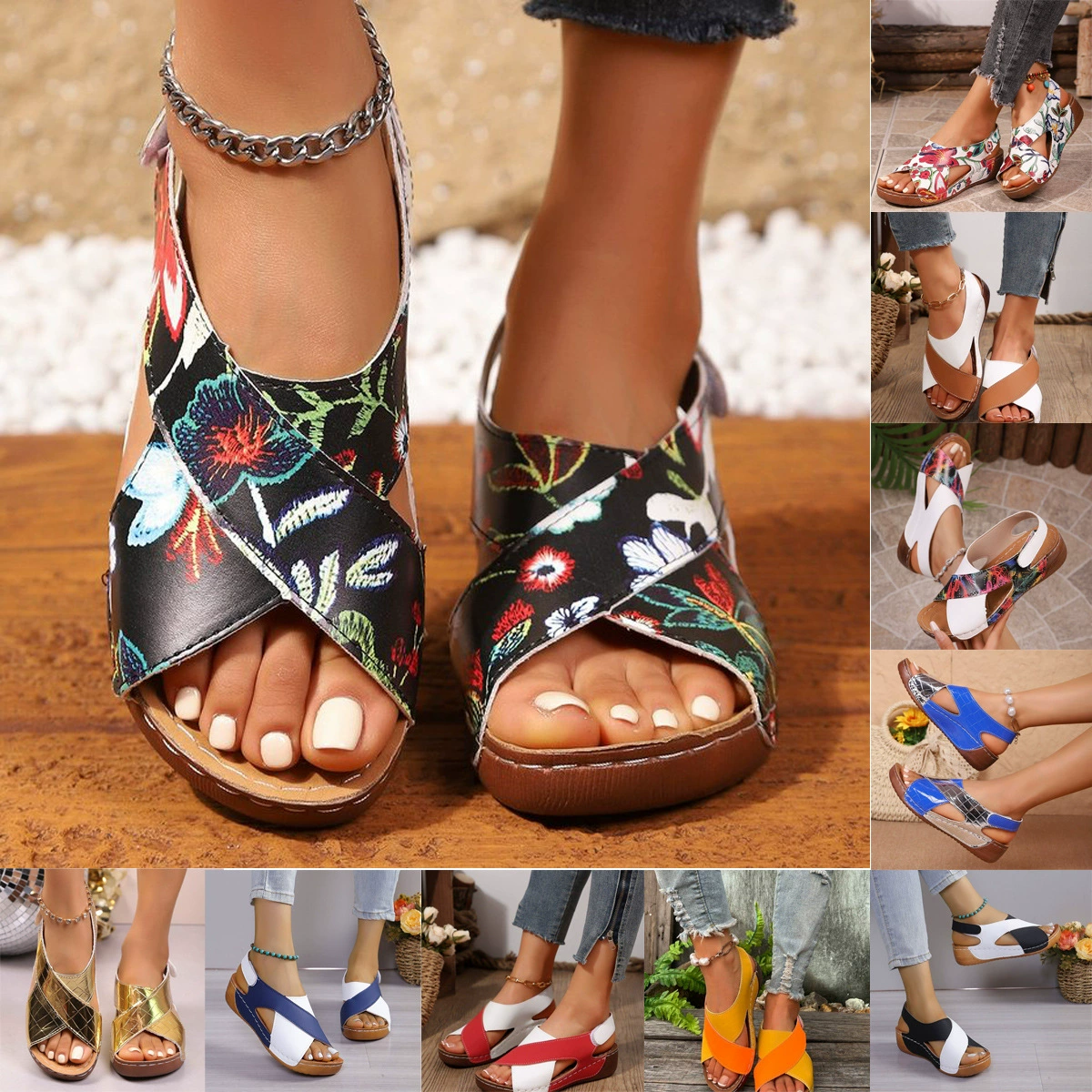 Европейская и американская внешняя торговля толстым дном колорит римские сандалии женские трансграничные кексы